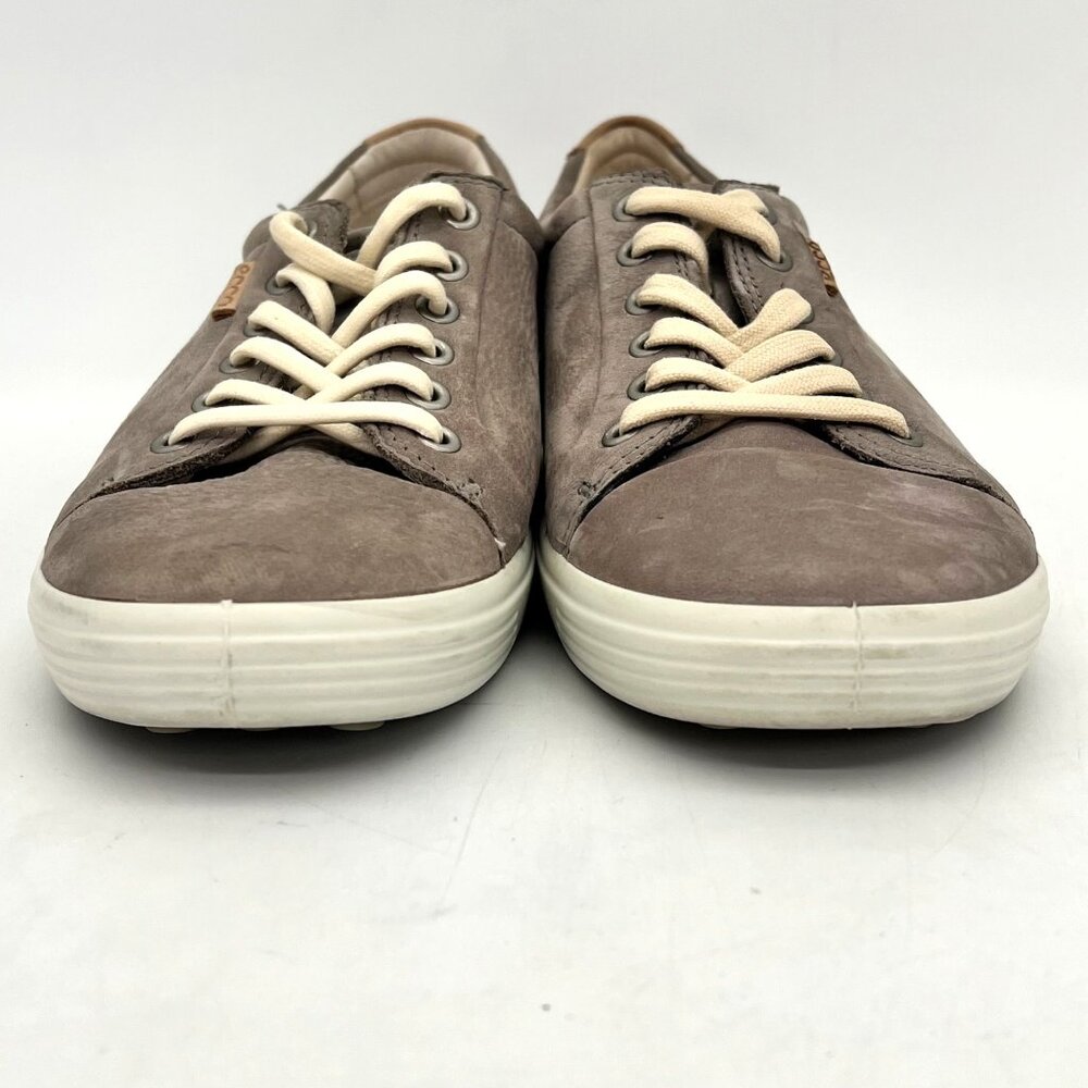 Ecco Soft Nubuck Leather Casual Sneakers Shoes Womens 9 Warm Grey Extra Width - Picture 6 of 14